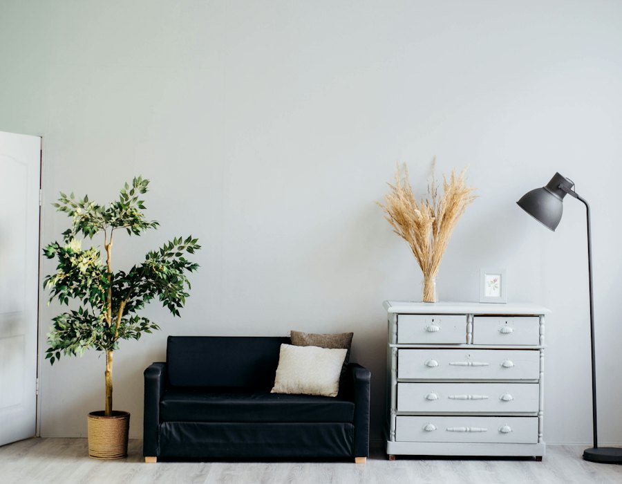 Bright, modern living room with new lighting
